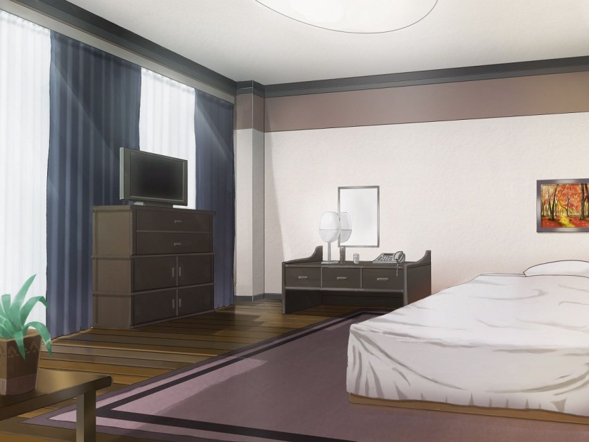 Anime Bed House Room HD Background Wallpaper