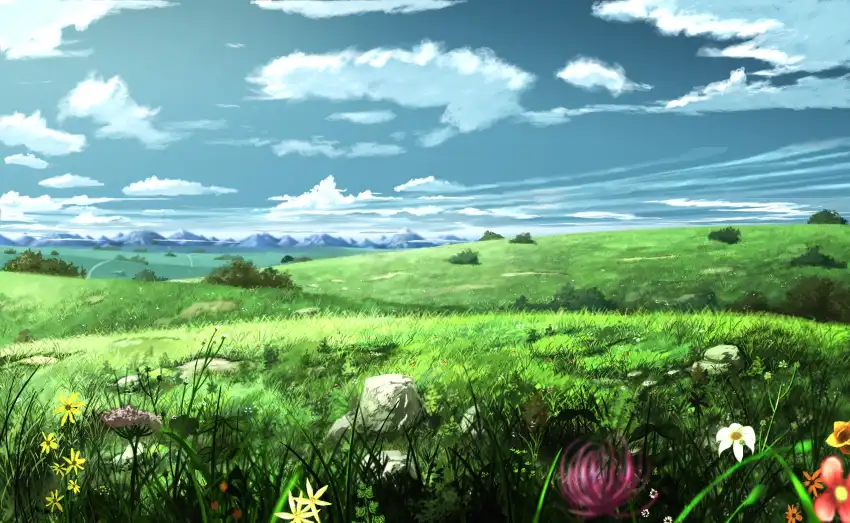 Anime Cartoon Field Background HD Images Download