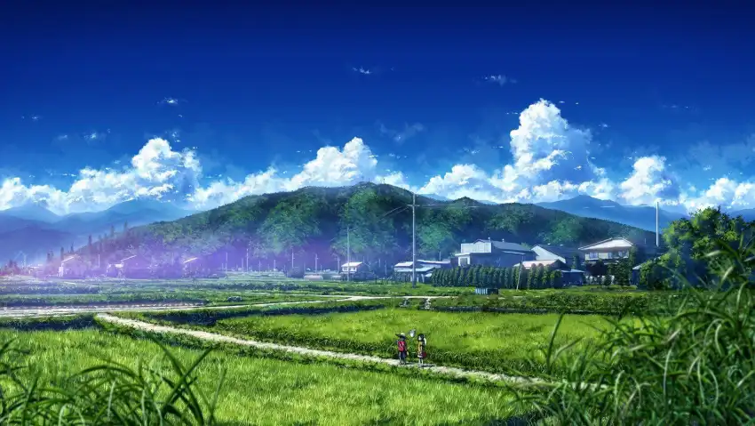 Anime Farm Field Background HD Download