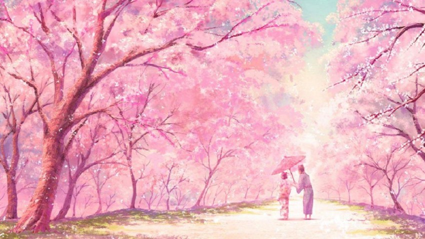 Anime Japan Tree Background HD Download