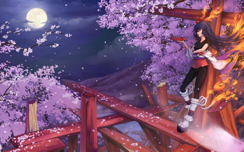 Anime Japan Tree Background HD Download