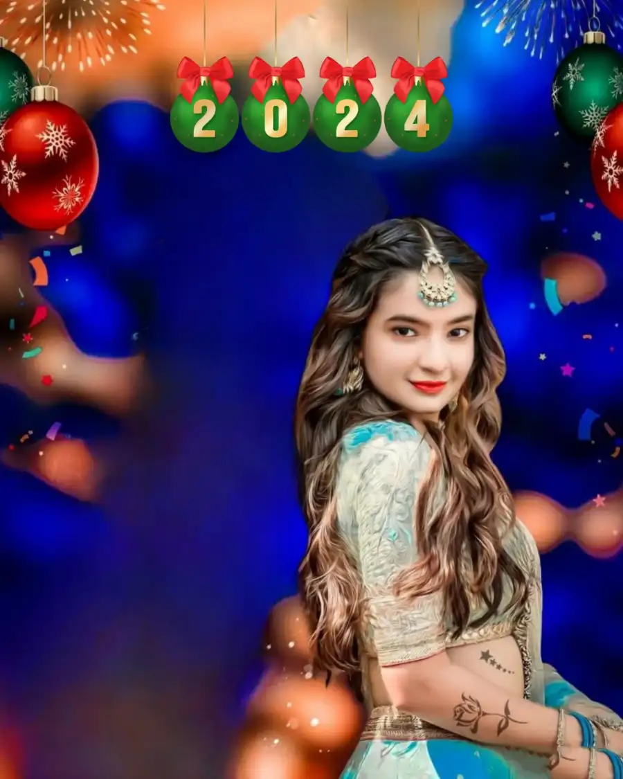 Anushka Sen Picsart Happy New Year 2024 Background HQ