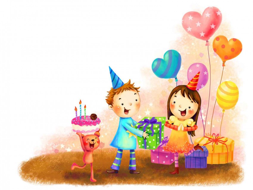 Baby Clipart Happy Birthday Background