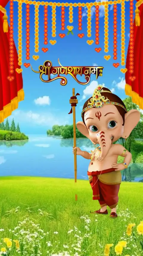 Baby Ganpati Standing Ganesh Chaturthi Editing Background  HD