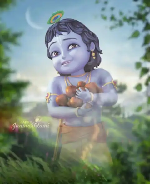 Baby Krishna Happy Janmashtami CB Editing Background