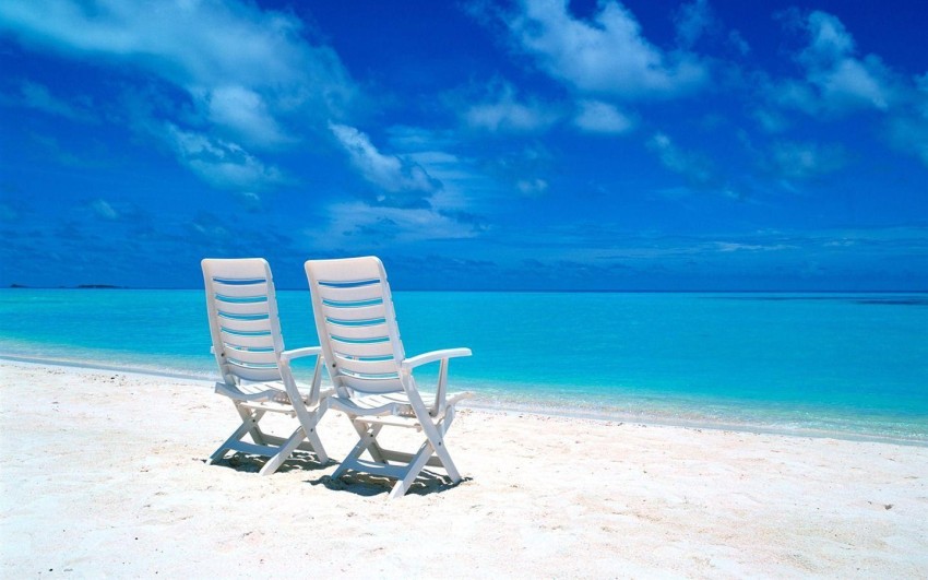 Back Side Chair On Beach HD Background Wallpaper