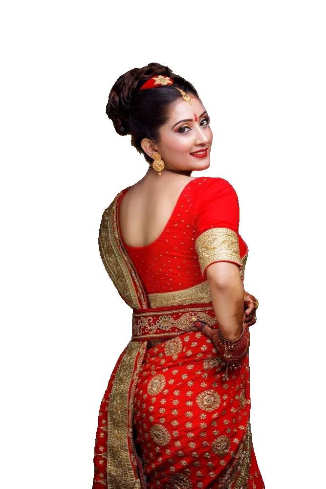 Back View Girl In Saree PNG Images Download