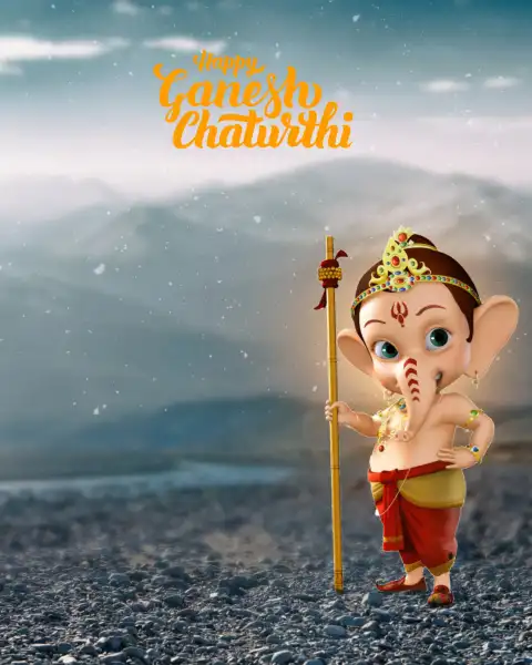 Bal Ganesha Mountain Photo Editing Background Download