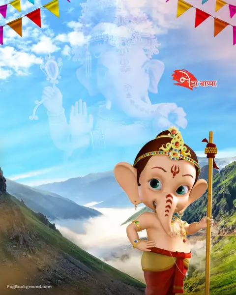 Bal Gopal Ganpati Ganesh Chaturthi Editing Background