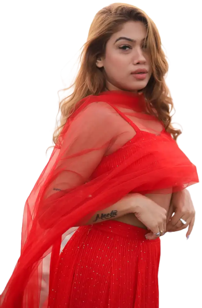 Beautiful Gilr Girl In red Dress PNG Images Download