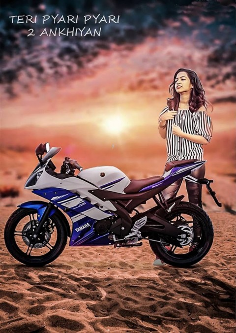 Bike CB Background With Girl