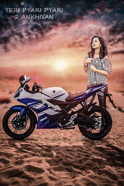 Bike With Girls CB Background Download