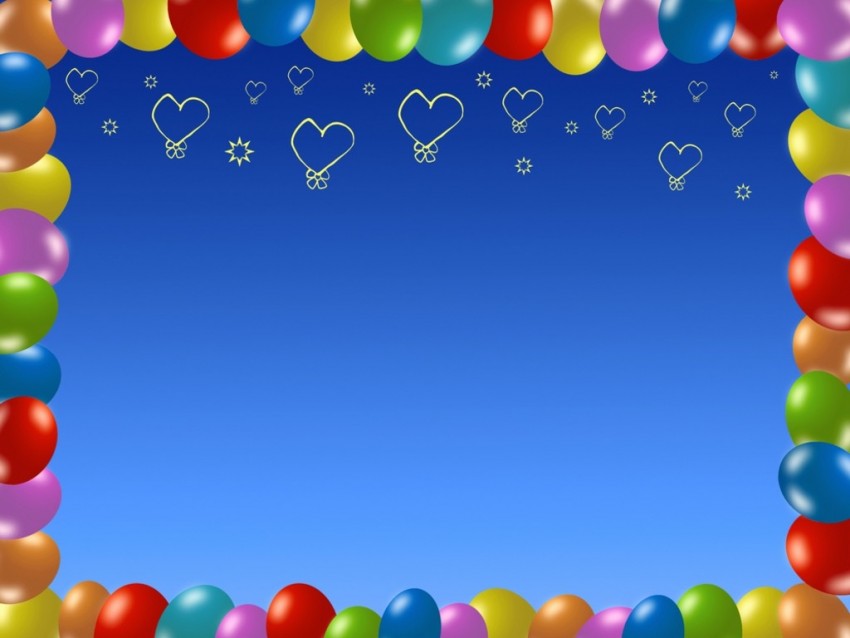 Birthday Ballong Borders PowerPoint Templates Background