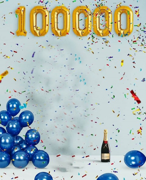 Birthday Blue Balloon With Wine CB Editing Full Hd Background