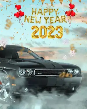 Black Car Picsart Happy New Year 2023 Background