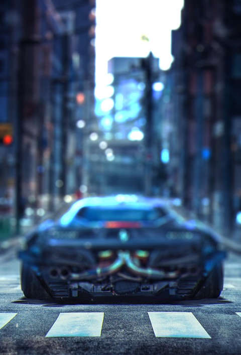 Black Car Road CB Manipulation Background HD Download