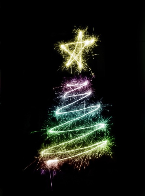 Black Christmas Tree Background HD Download