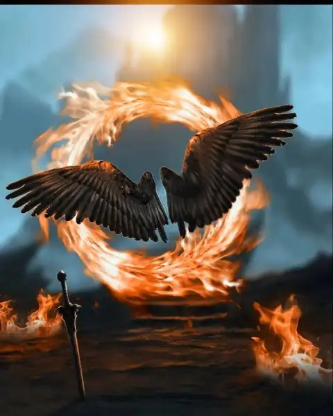 Black Devil Fire Wings Picsart Background Full HD Download