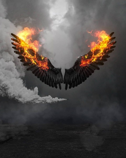 Black Fire Wings PicsArt CB Editing HD Background