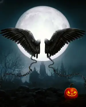 Black Wings With Moon Editing Background HD Download