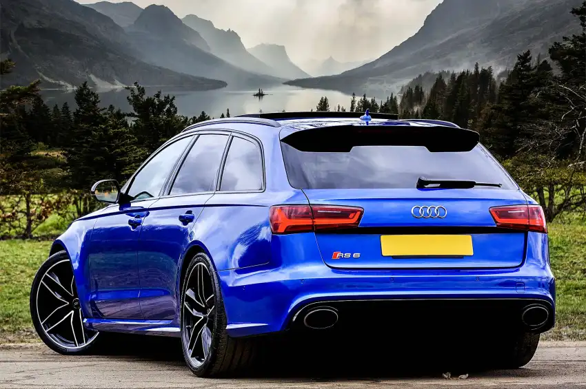 Blue Car Back View Editing Background HD Download Free