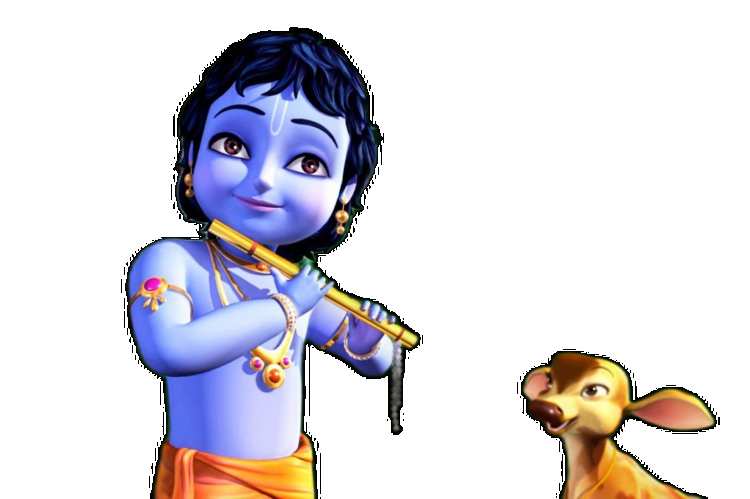 Blue Krishna With Cow PNG Images HD Free Download