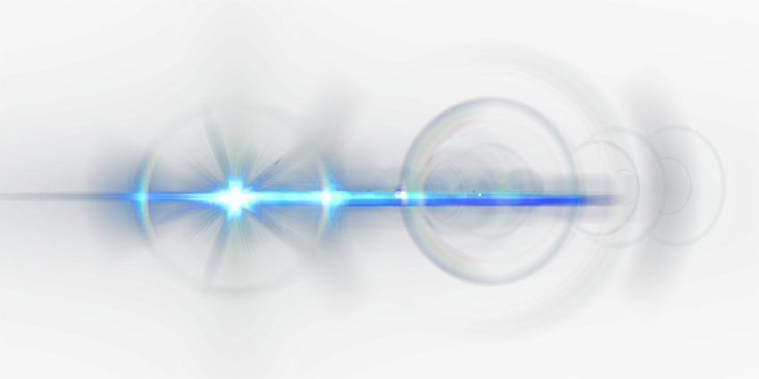 Blue Long Lens Flare PNG File Download