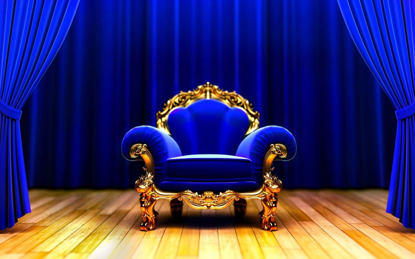 Blue Royal Chair Background Wallpaper Full HD