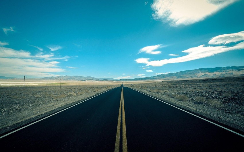 Blue Sky Empty Road Background HD Background Free