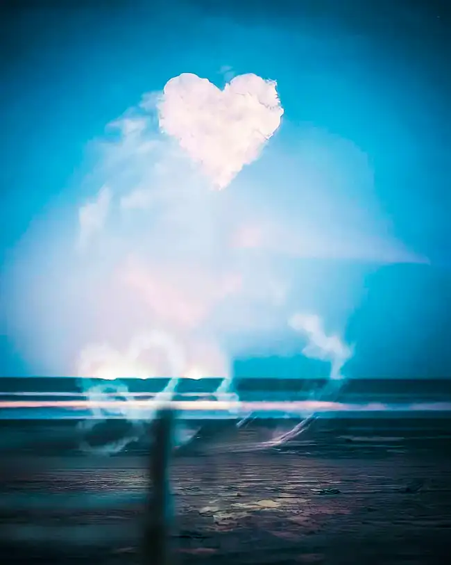 Blue Sky Heart Cloud CB Edit Background HD