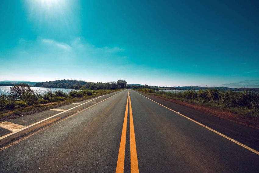 Blue Sky Long Empty Road Background HD Background Free