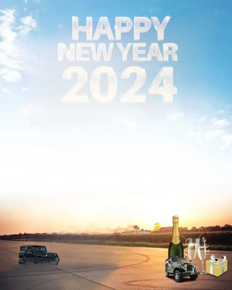 Blue Sky New Year 2024 Photo  Editing Background HD