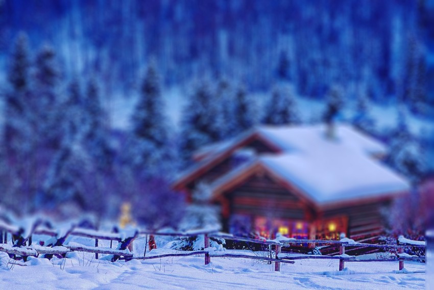 Blur Nature Winter House Outdoor CB Picsart Background HD