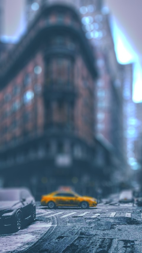 Blur Winter City Road Picsart Editing Background HD