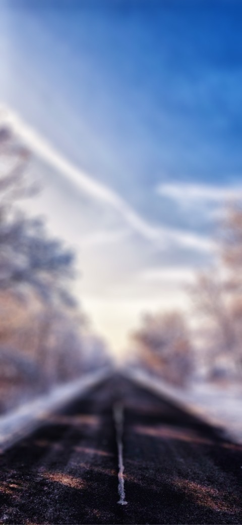 Blur Winter Road CB Picsart Editing Background HD