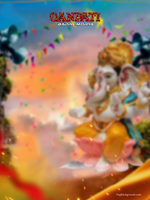 Blurred Ganesh Chaturthi Editing Background