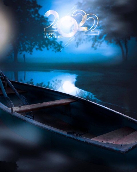 Boat Happy New Year 2022 CB PicsArt Editing Background