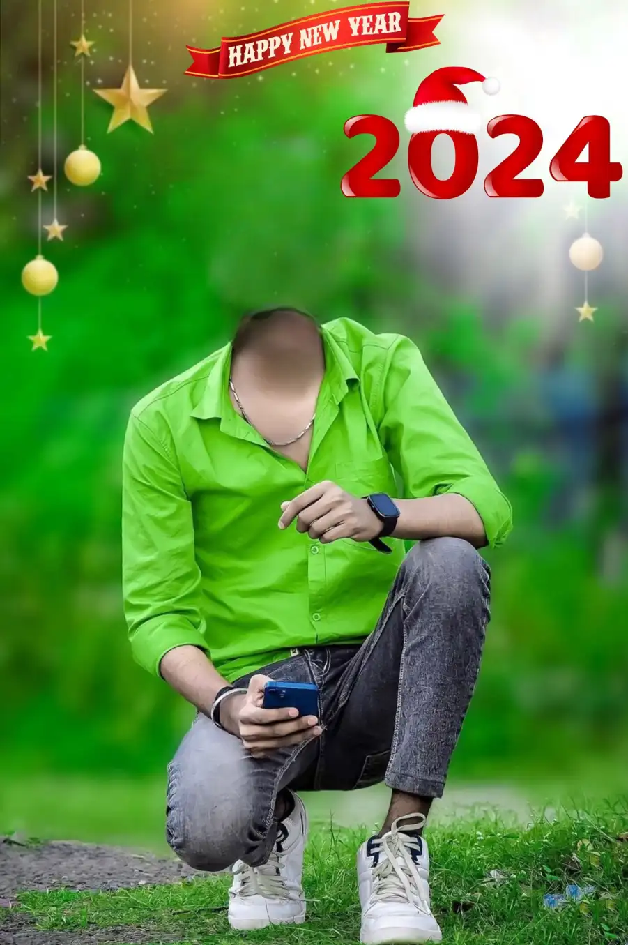 Body Without Head Happy New Year 2024 Background (2)