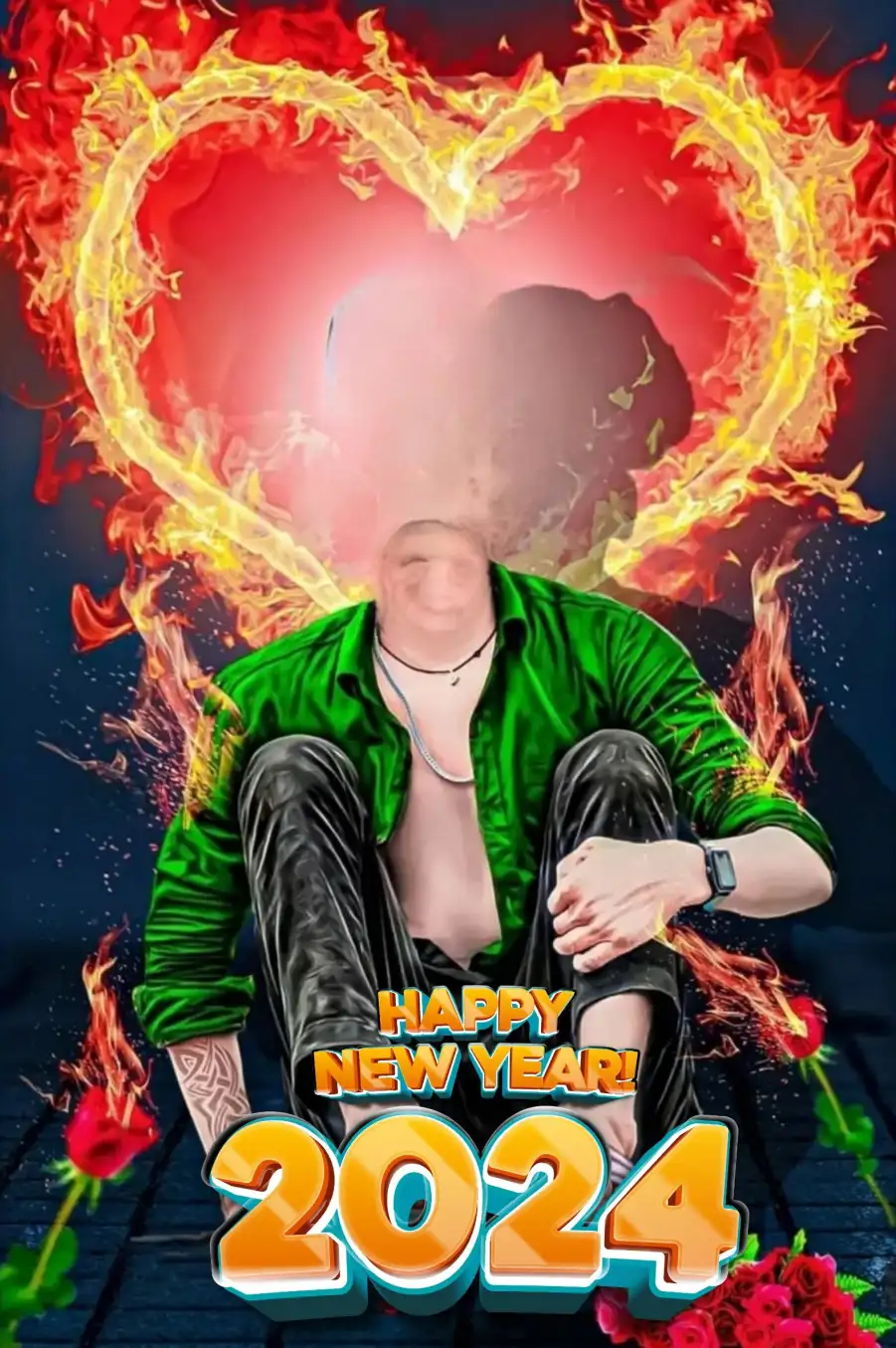 Body Without Head Happy New Year 2024 Background HD