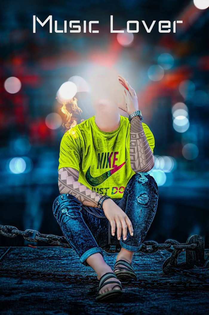 Boy Sitting Body Without Face Cut Editing Background