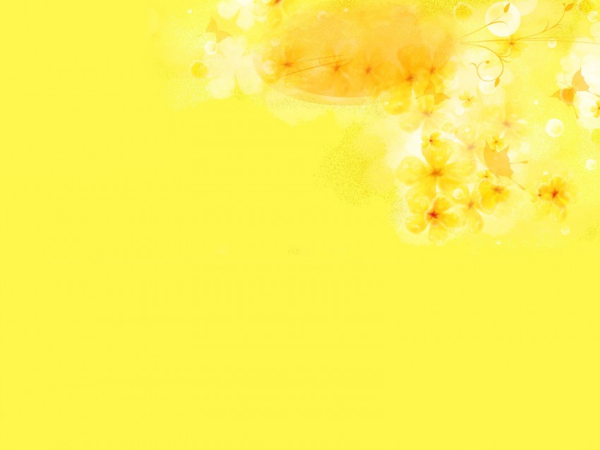 Bright Yellow Backgrounds For PowerPoint   Flower PPT Templates