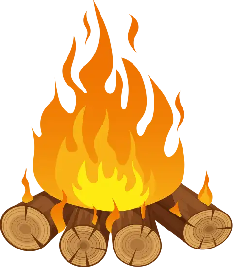 Burning Wood Flame Fire Bonfire PNG Download