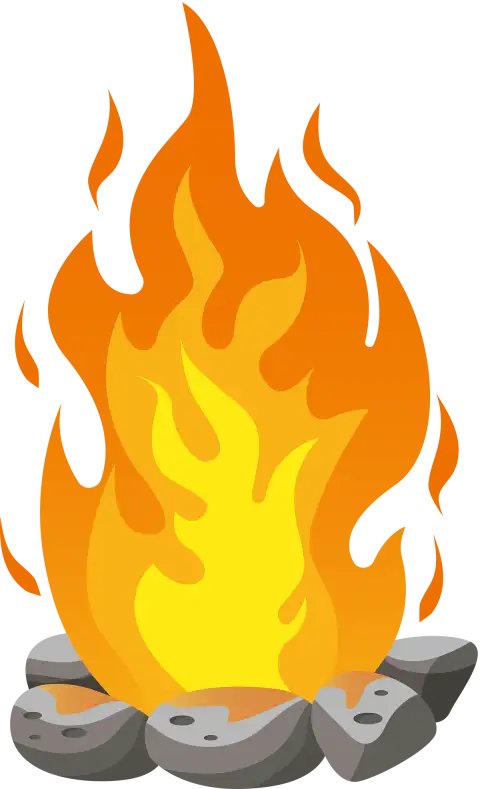 Burning Wood Flame Fire Bonfire PNG File