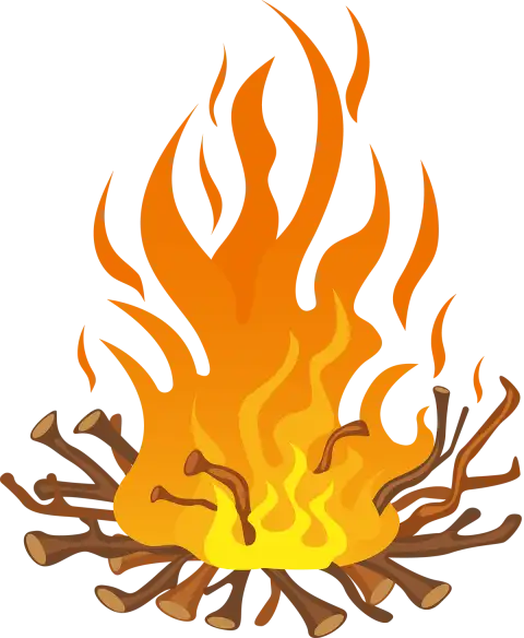 Burning Wood Flame Fire Bonfire PNG HD