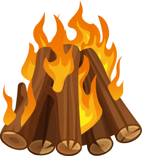 Burning Wood Flame Fire Bonfire PNG Pic