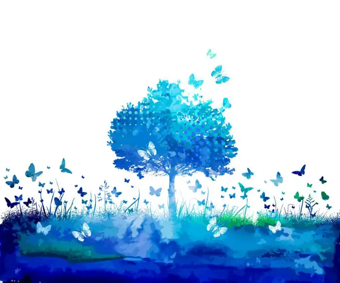 Butterfly Tree Drawing Background HD Images