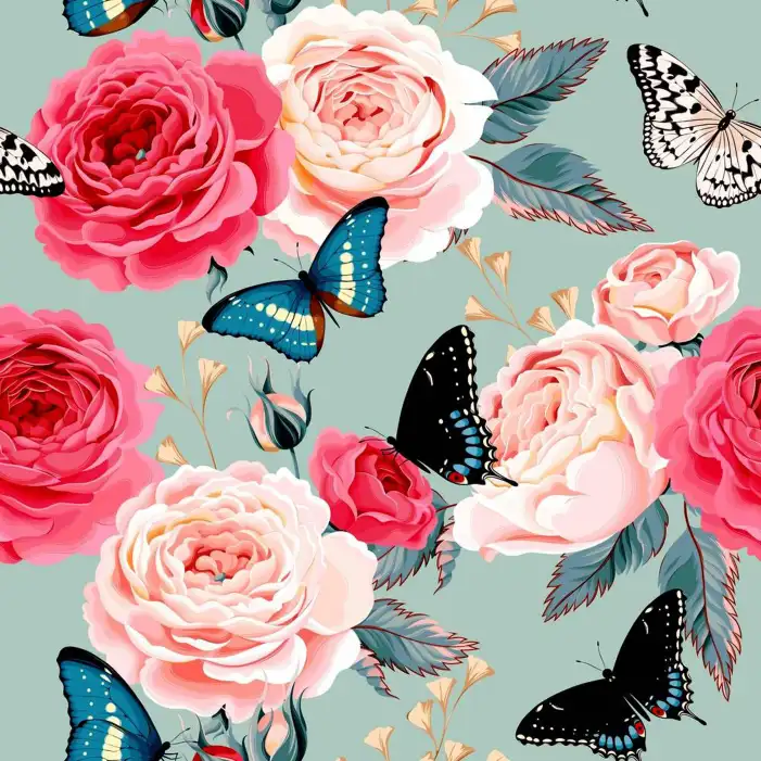 Butterfly With Rose Flowers Background HD Images