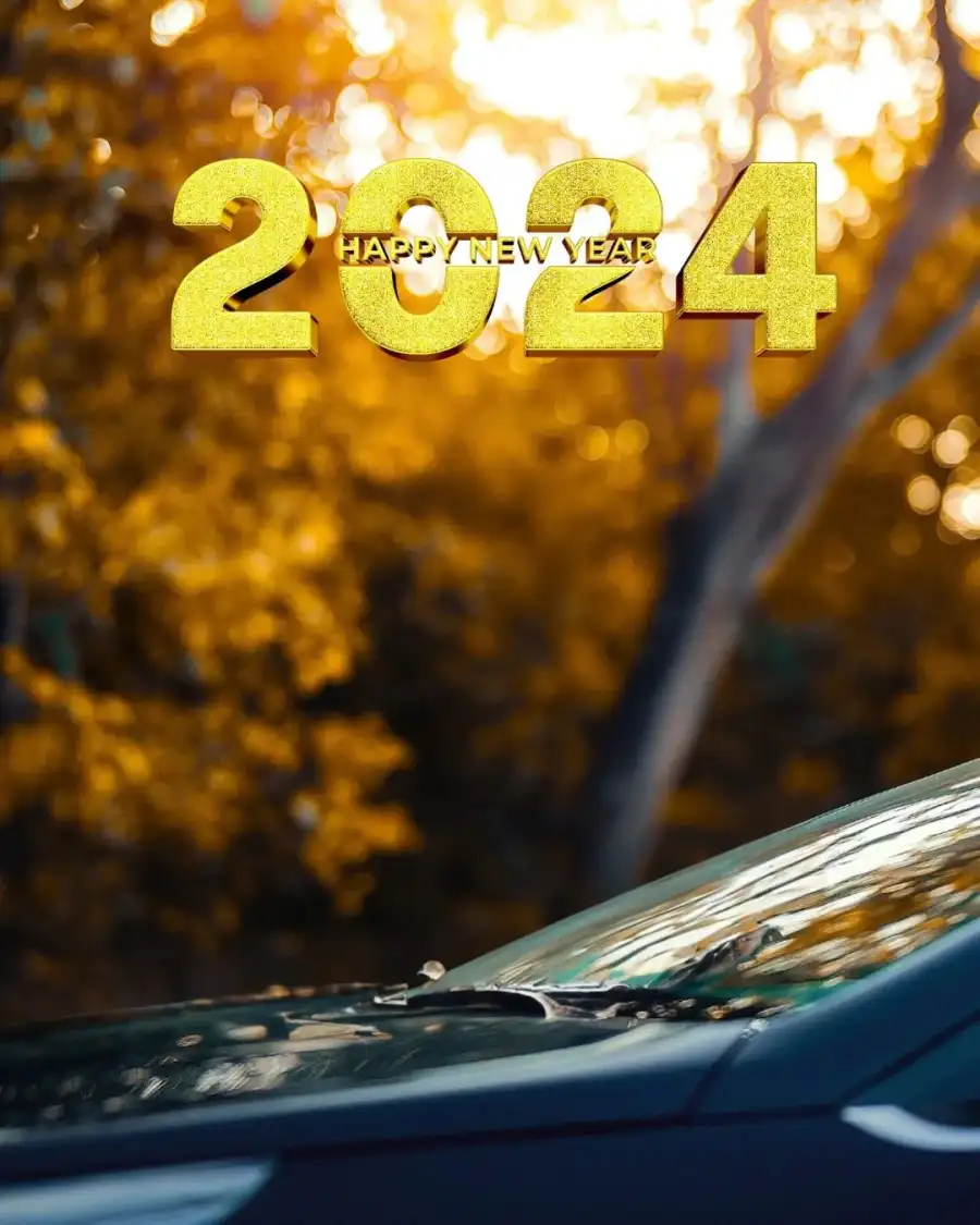 Car CB Happy New Year 2024 Background