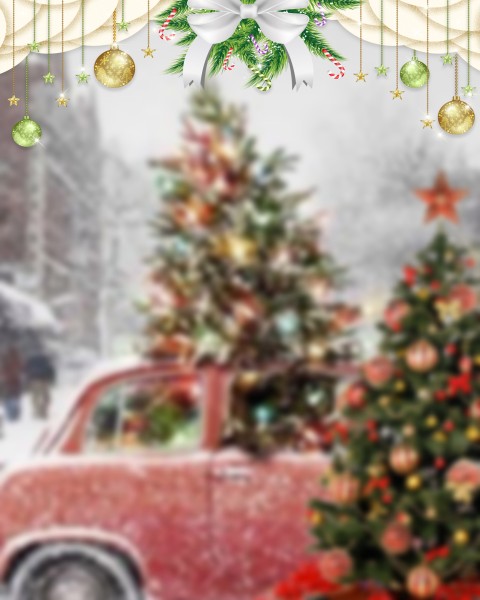 Car Merry Christmas Day CB PicsArt Background HD