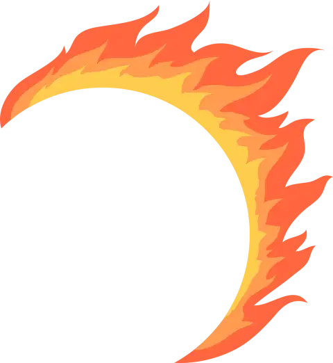 Cartoon Clipart Fire Flame Circle PNG  Images